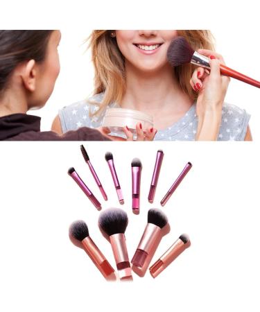 10 Piece Mini Makeup Brush Set - Portable Travel Cosmetic Brush Set with Fiber Bristles Lightweight and Portable for Practical Makeup Tools - Buy Online on GoSupps.com