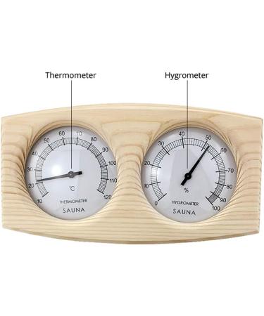 High-Quality 20-120 C Sauna Thermometer Hygrometer - Wooden Climate Measurement Tool for Sauna Rooms - Buy Online on GoSupps.com