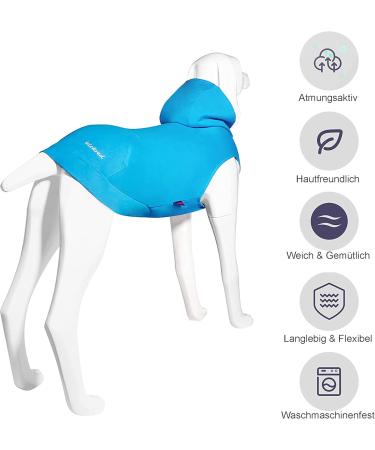 Soft & Breathable Dog Hoodie - Winter Coat for Large Dogs with Hat Bags & Linen Hole | Kickred Light Blue - Buy Online on GoSupps.com