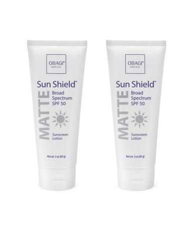 Obagi Sunscreen Sun Shield Matte Broad Spectrum SPF 50 Sunscreen, combines UVB absorption and UVA protection, 3 oz Pack of 2