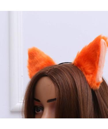 Lurrose Fox Ears Headband - Cute Plush Animal Hair Band for Kids, Girls & Women - Birthday Party Cosplay Accessory (Orange) - Buy Online on GoSupps.com
