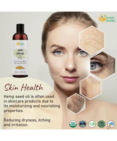 Herbs Botanica Organic Hemp Seed Oil - Premium Cold Pressed Carrier Oil for Hair Skin & Joint Health | Non-GMO & Gluten-Free - 6.76 FL oz - Buy Online on GoSupps.com