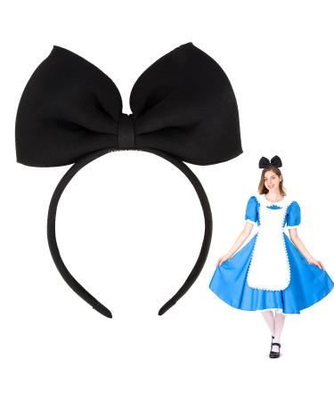 Bow Headbands Headdress for Women and Girls Perfect Hair Accessories for Alice in Wonderland Cosplay (Black)