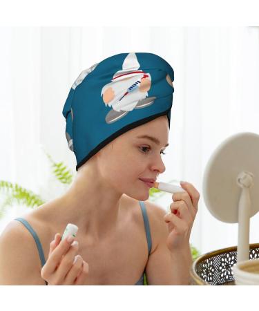 Hair Towel Wrap for Quick Drying | Towel Turban with Button | Perfect for Nurses & Doctors - Gnomes Design - Buy Online on GoSupps.com