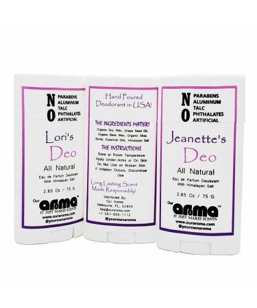 Women's Custom All Natural - Hand Poured - Aluminum Free Deodorant 2.65Oz