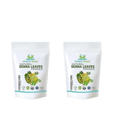 Herbal Magic's Pure & Natural Senna Leaves Powder-Also Known As-East Indian Senna Cassia Senna Egyptian Senna Sene de la Palthe Sonamukhi-Mild Sweet Slightly bitter Aromatic Whole Leaves Used- 200g