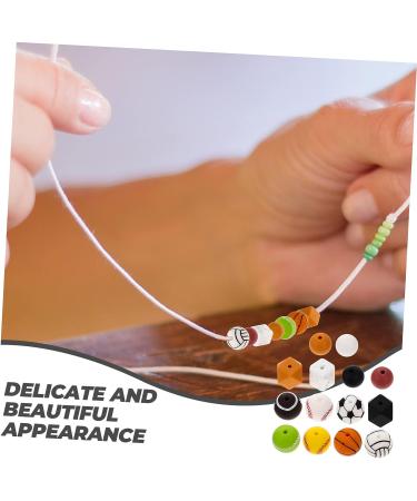 TEHAUX 528 Pcs Silicone Bead Kit - DIY Baby Toy Football Keychain, Amulet Necklace, Volleyball Beads - Hexagon & Round Silicone Teething Beads - Loose Beads Set as Shown - Buy Online on GoSupps.com