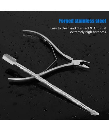 Faddy-1 Cuticle Nipper Set - Stainless Steel Cuticle Cutter Trimmer with Non-slip Handle and Pusher - Durable Clipper and Remover - Buy Online on GoSupps.com
