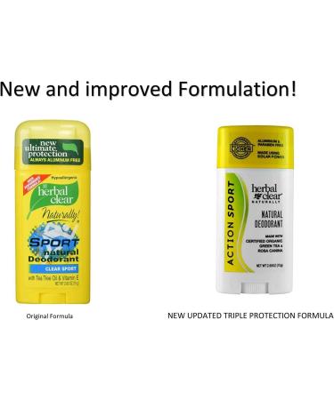 21st Century Herbal Clear Action Sport Deodorant - 2.65 oz Natural Formula - Buy Online on GoSupps.com
