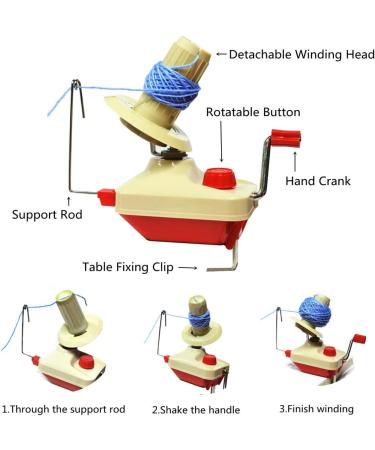Yarn Ball Winder Kit with Accessories - Hand-Operated Swift Fiber String Wool Winder Machine for Family | Includes 4 Pompom Makers, 10 Knitting Stitch Markers, Needles, and Scissors - Buy Online on GoSupps.com