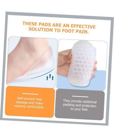NOLITOY U-Shaped Heel Pads - 2 Pairs Heel Cushions for Plantar Fasciitis Relief | Soft Sebs Ankle Support for Men & Women - White - Buy Online on GoSupps.com