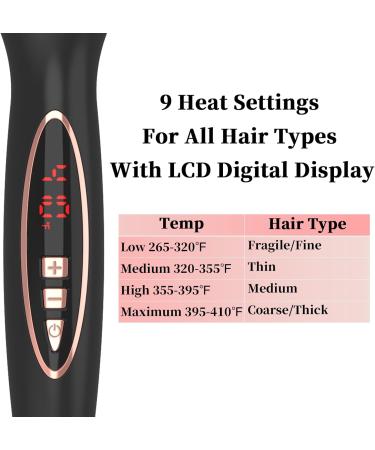 Upgrade 1.25-Inch Thermal Brush for Loose Curls | 9 Heat Settings | Tourmaline Ionic Curling Iron | Dual Voltage for Travel - Buy Online on GoSupps.com