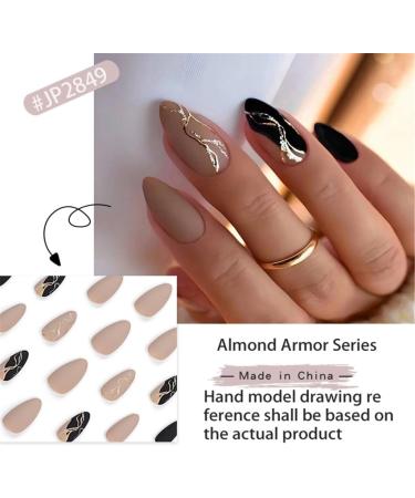 Ruarby Almond False Nails Tips Detachable Press On Nail Full Cover False Nails French Tip False Nails Manicures Supplies - Buy Online on GoSupps.com
