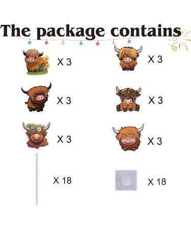 18pcs Highland Cow Cupcake Toppers for Boys Girls Adult Happy Birthday Glitter Western Rodeo Farm Party Decorations Supplies Glitter Highland Cow Cake Decorations - Buy Online on GoSupps.com