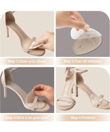 4 Pairs Metatarsal Pads - Ball of Foot Cushions & Heel Grips for Pain Relief | No-Slip Shoe Pads for Loose Shoes (Beige - Buy Online on GoSupps.com
