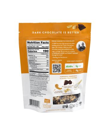 JOJO's Dark Chocolate Bars with Plant Based Protein | Low Sugar, Low Carb, Vegan, Paleo & Keto Friendly | Healthy Snack | Peanut Butter Delight 7 Count - 8.4oz Bag - Buy Online on GoSupps.com