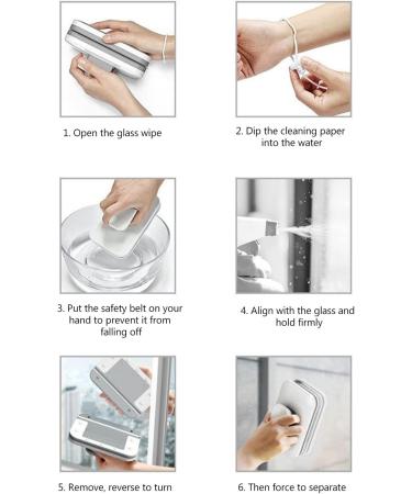 XHTLLO Double Sided Magnetic Window Cleaner with Silicone Squeegee Simultaneous Cleansing for High Rise Window Comfortable Grip Built in Water Storage Sponge Home Window Cleansing Tool - Buy Online on GoSupps.com