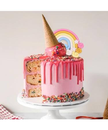 2 Pcs Rainbow Cake Toppers Soft Rainbow Pottery Cake Topper Soft Pottery Rainbow Cake Decorations for Birthday Parties Wedding Cake Decorations Supplies - Buy Online on GoSupps.com
