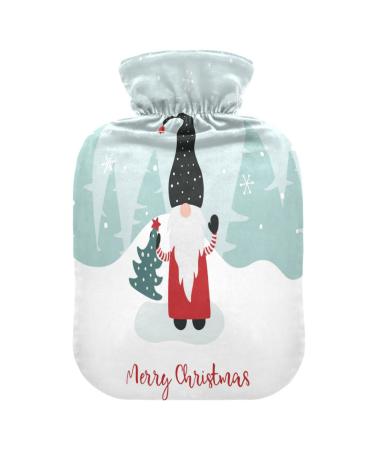Cute Scandinavian hot water bottle with soft fleece cover 2 litre hot water bag for hot and cold compresses