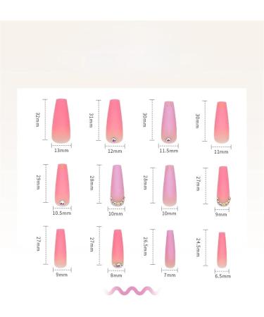 48pcs (2pack) Pink and Purple Gradient Long Press On Nails French Fake Nail Tips DIY Arylic False Nail Tips False Nails Pink Crystal Press Nails Ballerina - Buy Online on GoSupps.com