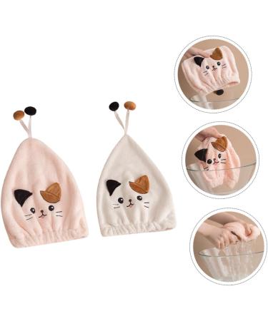 Ciieeo 4 Pcs Cat Dry Hair Cap Plopping Towel Curly Hair Microfiber Hair Towel for Curly Hair Cosmeticos Bath Hat Hair Drying Turban Hair Drying Caps Coral Fleece Bangs Dry Hair Towel As Shownx2pcs 33X27CMx2pcs - Buy Online on GoSupps.com