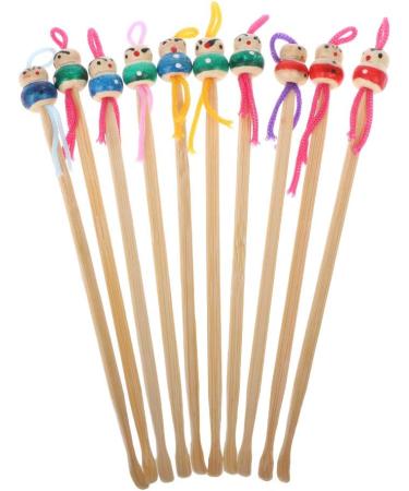 10 Count Wooden Bamboo Ear Cleaner Ear Pick Cute Chinese for Doll Wood Ear Pick Ear Wax Remover Cleaning Tool for Ear Ca Ear Cleaner - Buy Online on GoSupps.com