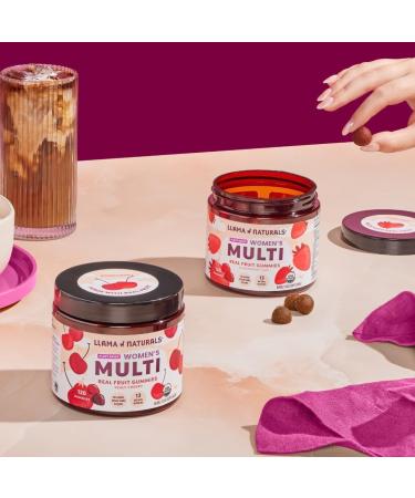 Llama Naturals Men and Women Multivitamin Vegan Organic Gummies with Vitamin D C and K Real Fruit Gummy Vitamins Chewable Multivitamin Supplement Strawberry 120 Ct - Buy Online on GoSupps.com