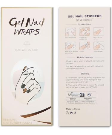 JMEOWIO Semi Cured Gel Nail Strips - Beige Blue Brown Nail Stickers for Stunning Nail Art | International Shipping Available - Buy Online on GoSupps.com