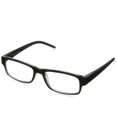Foster Grant Men's Sloan Square Reading Glasses Black/Transparent 3.25 Diopters