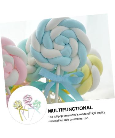 Ciieeo 9 Pcs Simulation Lollipop Cake Decorations Wedding Decor Candy Ornaments Lollipop Candy Sticks Prop Cartoon Design Dessert Shop Decor Candy Cane Ornaments Window Gift Clay Cute - Buy Online on GoSupps.com