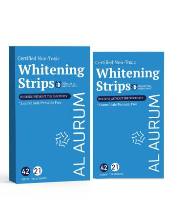 Teeth Whitening Strips - 21 Days of Treatments - 42 Strips - Dentist Formulated - Enamel Safe without Sensitivity - Natural Ingredients