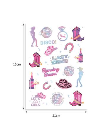 Crazy Night Last Rodeo Bachelorette Temporary Tattoos - 57 Glitter Styles | Cowgirl Party Decoration & Bridesmaid Gift - Buy Online on GoSupps.com
