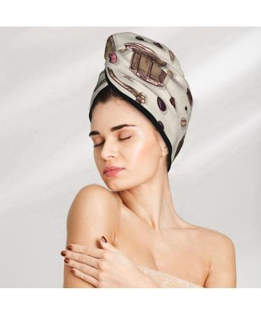 Vintage Microfiber Hair Towel | Soft Super Absorbent Quick Dry Cap for Women - Ideal for Long Curly & Thick Hair - Buy Online on GoSupps.com