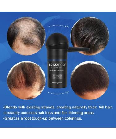 Trimzpro Signature Keratin Hair Fibres 14g - 10 Shades | Instant Thickening & Concealing Powder | Lock-In Tech for Natural Look & Durability | Hair Volumizer for Men & Women DARK BLONDE - Buy Online on GoSupps.com