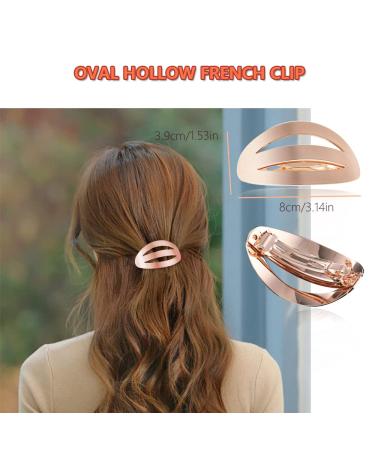 6-Piece Women Metal Hair Barrettes Set - French Elegant Clips for Girls - Minimalist Hollow Hair Pins - Retro Spring Hair Accessories in Gold, Silver & Rose Gold - Buy Online on GoSupps.com