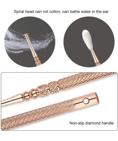 Earwax Removal Kit LED Light Ear Curette Tools Stainless Steel Ear Cleaner for Children and Adults Tweezer Earpick Exfoliator Cleansing Tools Set with Storage Box Rose Gold 8 Pcs (rose gold) - Buy Online on GoSupps.com