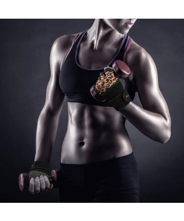 RYMNT Leopard Workout Gloves with Wrist Wrap Support - Full Palm Protection & Extra Grip for Men and Women - Ideal for Gym, Cross Training, Weightlifting - Medium - Buy Online on GoSupps.com