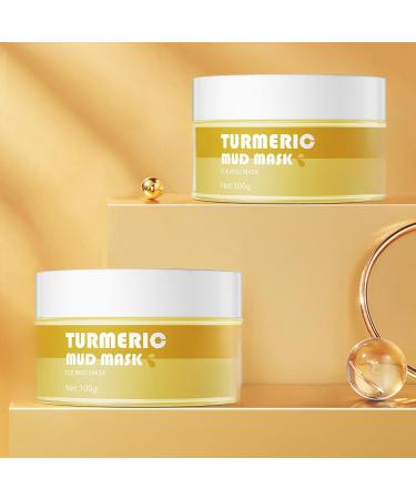2 x 100 g turmeric facial mask turmeric clay mask blackhead remover facial cleanser cleansing facial mask antipore & acne clay mask for dry and impure skin facial mask 14 - Buy Online on GoSupps.com