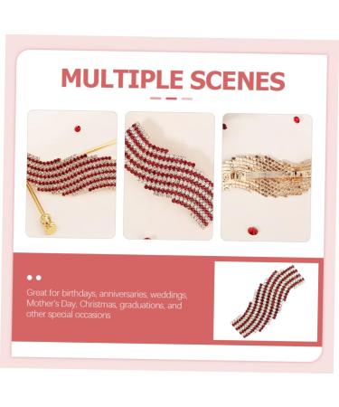 minkissy Rhinestone Hairpin Metal Hair Clips for Women Red Rhinestone Hair Clips Hair Barrettes for Women Bridal Accessories Aesthetic Hair Accessories Bride Rhinestones Exotic Wedding - Buy Online on GoSupps.com