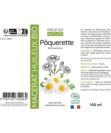 Organic daisy macerate - 100% natural - from France - 500 ml PROPOS'NATURE - Buy Online on GoSupps.com