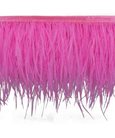 Ostrich Feather Fringe Trim Ribbon 2 Yards - Fluorescence Peach - 4-6inch Width - Sewing & Crafts Accessories - Buy Online on GoSupps.com