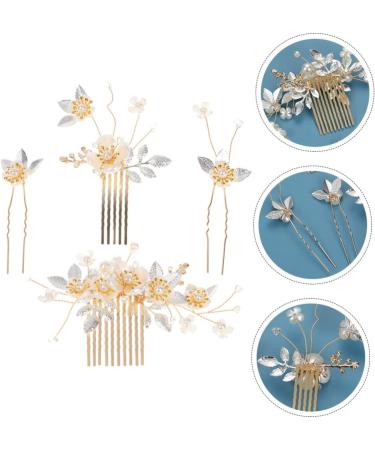 FRCOLOR 4 Sets hair accessories bride bridal Wedding Hair Pin Hair Comb Rhinestone Wedding Hair wedding decorations for ceremony rhinestone headpiece Zinc alloy fine flower headdress - Buy Online on GoSupps.com
