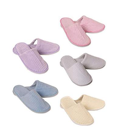 Zjone 5 pairs guest hand shoes set disposable universal size slippers high quality antlershlic hotels lip coral fleece hotel swimming lip for party guest slipper (5 pairs mixed) 44 1/3 EU 5 couples