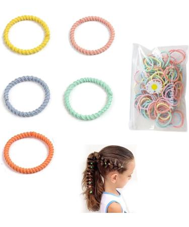 100Pcs Candy Color Elastic Hair Bands for Women Girls Kids - Seamless Ponytail Holders Hair Accessories - Buy Online on GoSupps.com