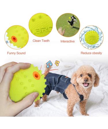 Laroo Dog Toys - Durable Natural Rubber Squeaker Football for Small & Large Dogs (6.5cm Green) - International Shipping Available - Buy Online on GoSupps.com