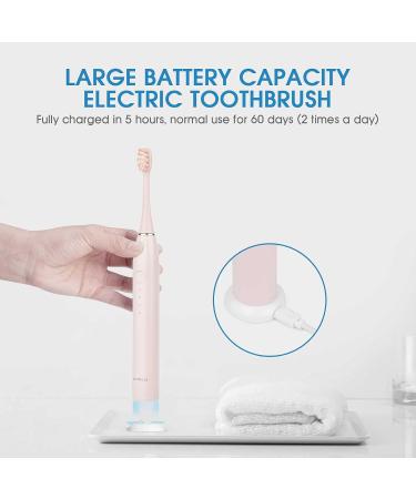NC Sonic Electric Toothbrush - Powerful Rechargeable Waterproof Brush for Adults & Kids (Pink) - 2 Brush Heads Included | Best International Shipping - Buy Online on GoSupps.com