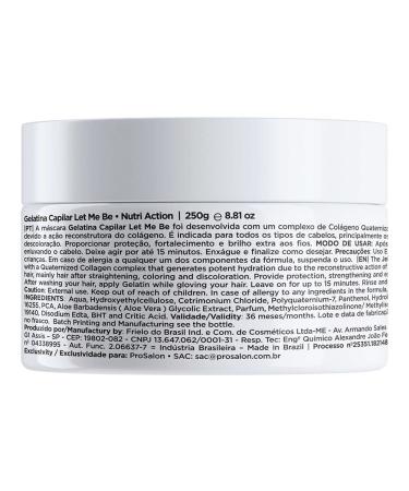 Let Me Be Gelatina Nutri Action Hair Mask 250g - Collagen Restoration for Hydration and Mass Replacement - Buy Online on GoSupps.com