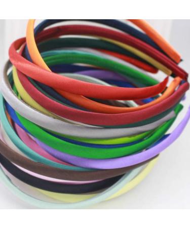 LIUJZZJ 34pcs Baby Girls Satin Covered Headbands - Multicolor Silk Ribbon Hair Accessories (10mm 36cm Perimeter) - Perfect for All Occasions - Buy Online on GoSupps.com