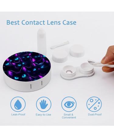 Black Cats Contact Lens Case with Mirror - Portable Cute Eye Travel Kit for Contact Lenses - Buy Online on GoSupps.com