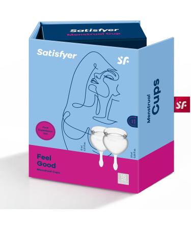 Buy Satisfyer Feel Good Menstrual Cup Set - Reusable & Sustainable 15ml & 20ml | Easy Cleaning Transparent | International Shipping - Buy Online on GoSupps.com